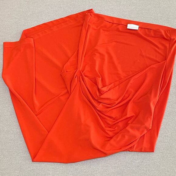 Jacquemus Skirt Red drapedo orange stretch skirt midi resort size large - Picture 3 of 5